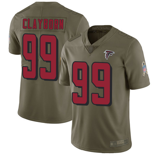 Atlanta Falcons Limited Olive Men Adrian Clayborn Jersey NFL Football #99 2017 Salute to Service